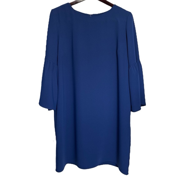 Amanda Uprichard Bell Sleeve Mini Shift Dress Blue Medium - Picture 1 of 11